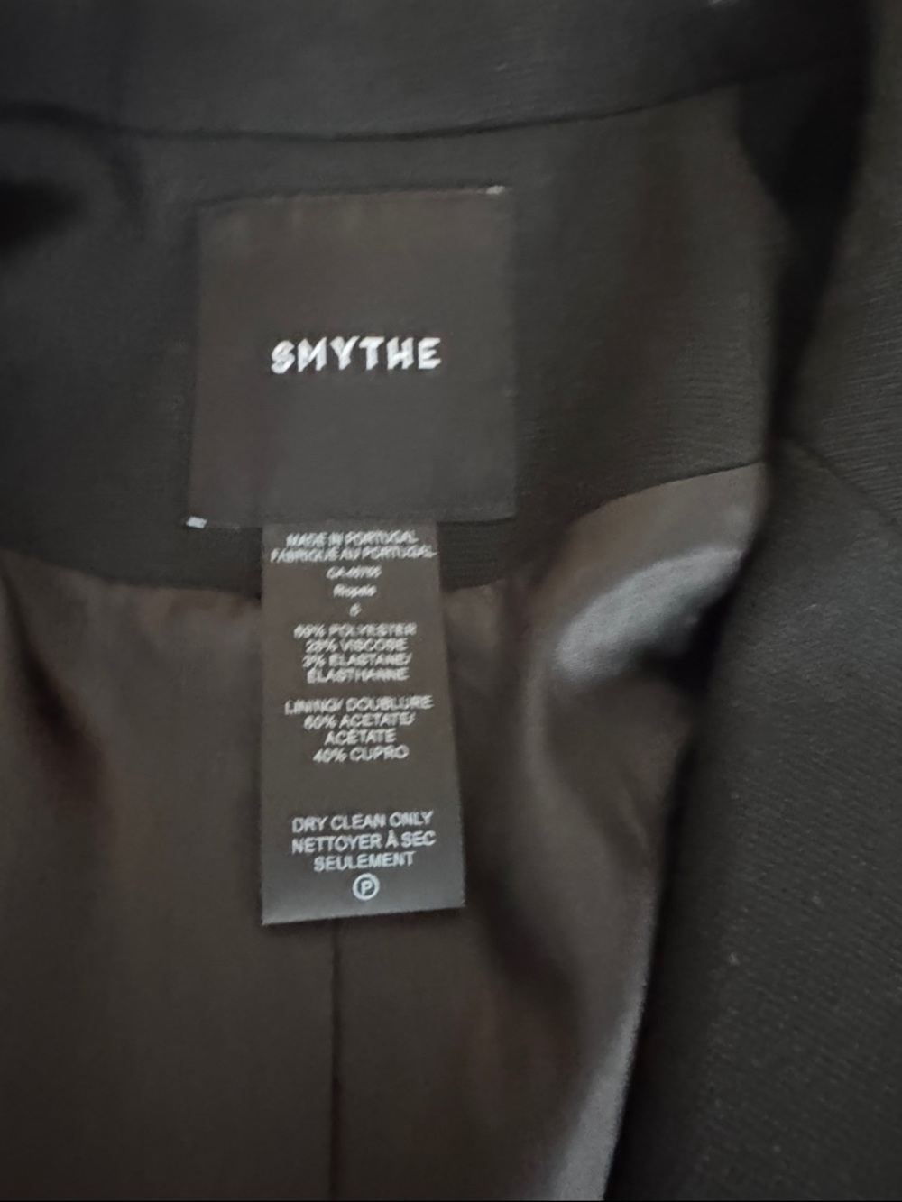 Smythe  one button Black  Tuxedo Blazer with Blue Sleeve Stripes - Picture 8 of 11